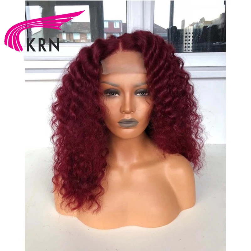 KRN 99J темно-красные короткие парики из человеческих волос человеческие волнистые светлые накладные Синтетические волосы на кружеве парик 13X6 Синтетические волосы на кружеве Brazilain человеческих волос парик