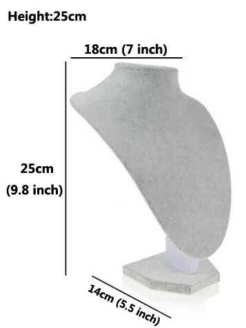 Горячая Манекен ювелирные изделия стенд серый лед бархат подвески ожерелья дисплей Модель Бюст Показать Экспонент 6 размеров варианты