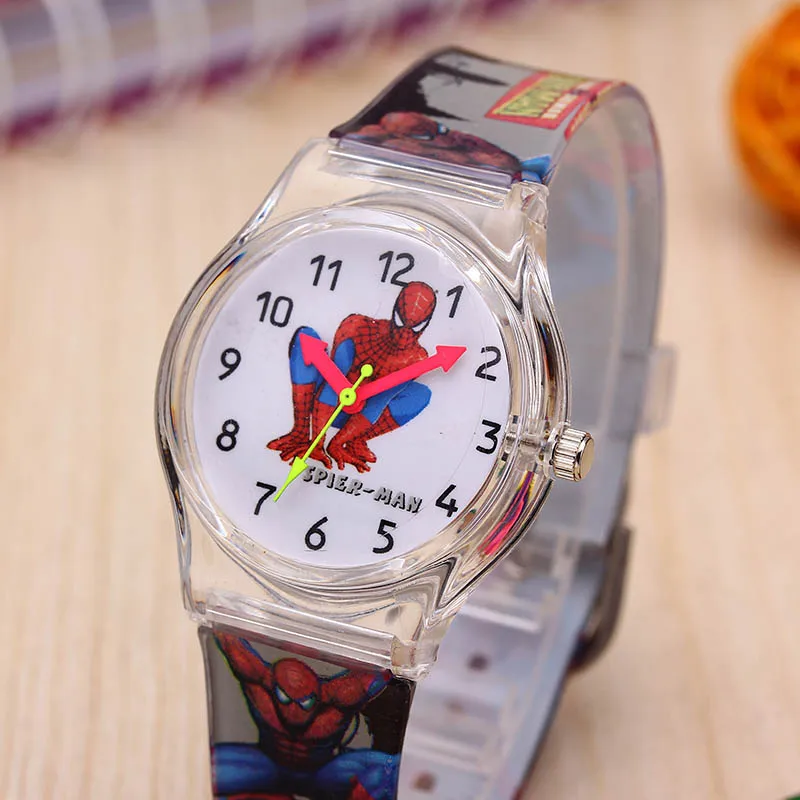 Children Gift Batman Spider man Wristwatch Kids Sport Watch Student Clock Rubber Boys Girls Kids Toy 2