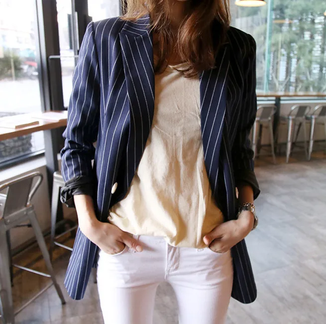 Popular Womens Striped Blazer-Buy Cheap Womens Striped