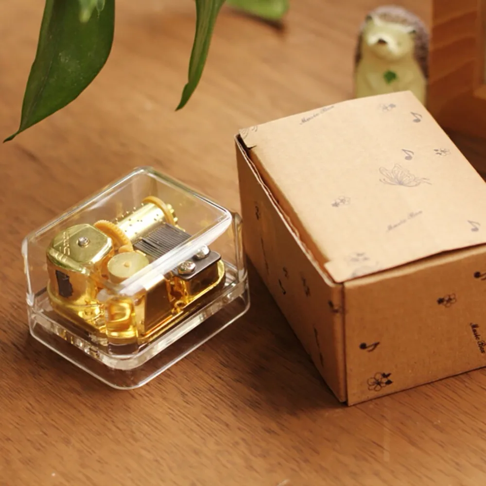 

Music Box Exquisite Circle Gold Transparent Wind Up Music Box Gift Castle In The Sky Happy Birthday Caixa De Musica