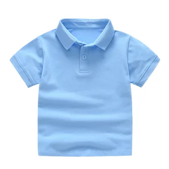 2019 New Children's Summer Cotton Short Sleeved Shirt Baby Boys Girls Solid Color Polo Shirt 2-7Y Kids Brand Polo Clothes Out 2