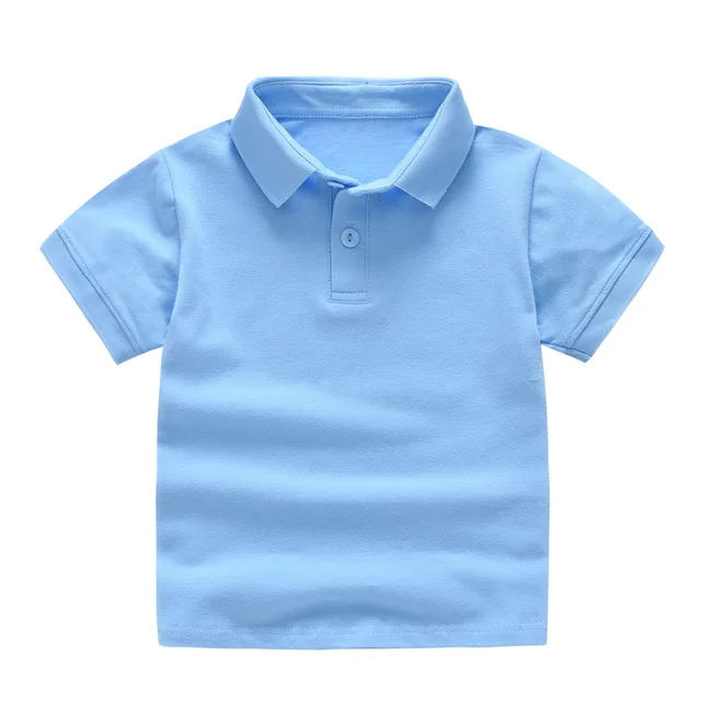 2019 New Children's Summer Cotton Short Sleeved Shirt Baby Boys Girls Solid Color Polo Shirt 2-7Y Kids Brand Polo Clothes Out 2