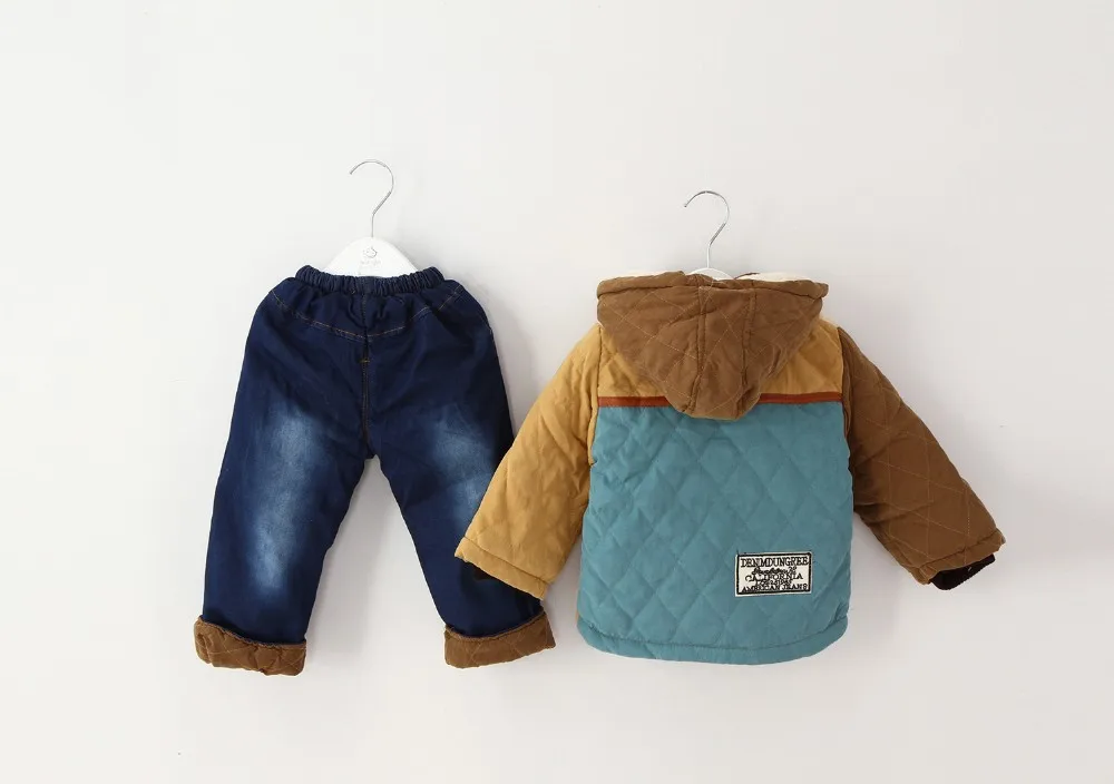 Детская зимняя одежда для мальчиков suitbaby толстое хлопковое пальто, дети, Детский комплект, детская одежда