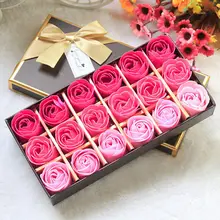 18 шт., модный подарок, имитация розы, мыло, цветок, Отбеливающее мыло для тела, мыло в виде лепестков роз, подарок на свадьбу