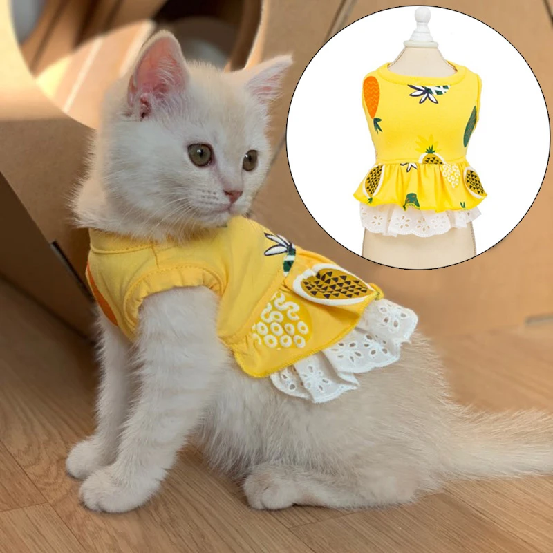 Sevimli Ananas Pet Kedi Elbiseler Kediler Icin Yaz Sogutma Kedi Elbise Etek Pet Kitty Giyim Kedi Elbisesi Ropa Para Gato Cat Clothing Aliexpress