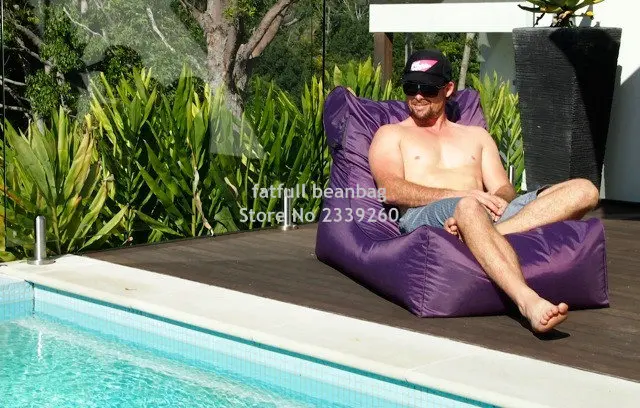 COVER ONLY , no filler-Purple outdoor bean bag furniture chair, Outdoor waterproof beanbag sofa seat-garden hammock chair