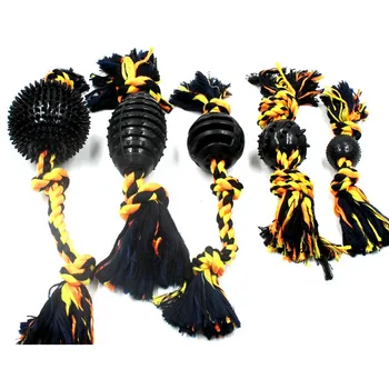 

High Quality Pet Dog Chew Toys Tooth Cleaning Cotton Rope Durable Balls Bone Interactive Toy For Large Dogs Molar Pets Supplies