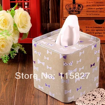 

Free Shipping!Lovely bowknot design Facial paper case Tissue Box Metal square Napkin Holder Wedding Gift Zakka style Houseware