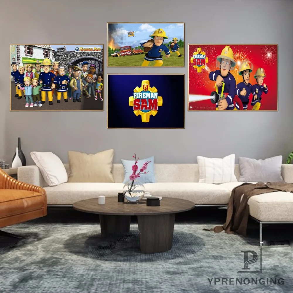 

Canvas Poster Silk Fabric Fireman Sam Custom Paper Classical Picture Retro Prints posters Poster home decor #180327-20