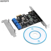 2 Port 19Pin USB 3.0 Card PCI-e to Internal 20Pin Male Ports Adapter PCI Express
