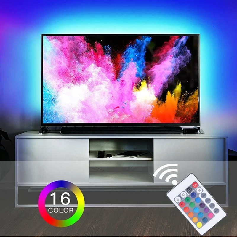 DC 5 в USB светодиодный светильник 5050 RGB Гибкий Светильник лампы ТВ фон ing клейкая