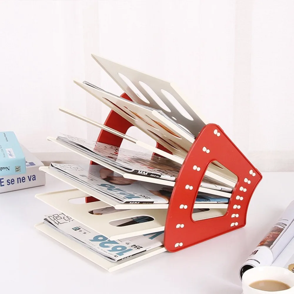 بسيطة المطاوع سطح المكتب تخزين الرف الرف ملف مجلة كبيرة صندوق تخزين مكتب رف منظم قرطاسية