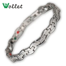 Ювелирные изделия Wollet 5 в 1 или магнит и медный титановый магнитный браслет для женщин инфракрасный Германий Ион Турмалин серебряный цвет