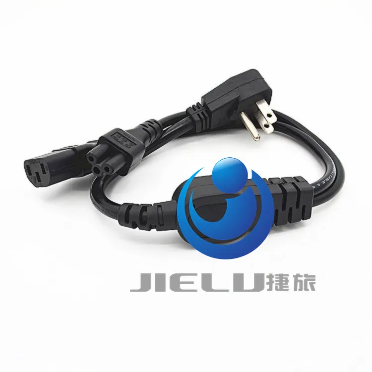 

2 in 1 Multi function Power Cord USA US flat plug to IEC 320 C5 C13 Power cord 0.6m
