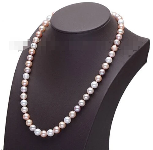 

fast 2015 New womens jewerly 8-9mm White AAA Grade Akoya Pearl necklace s772