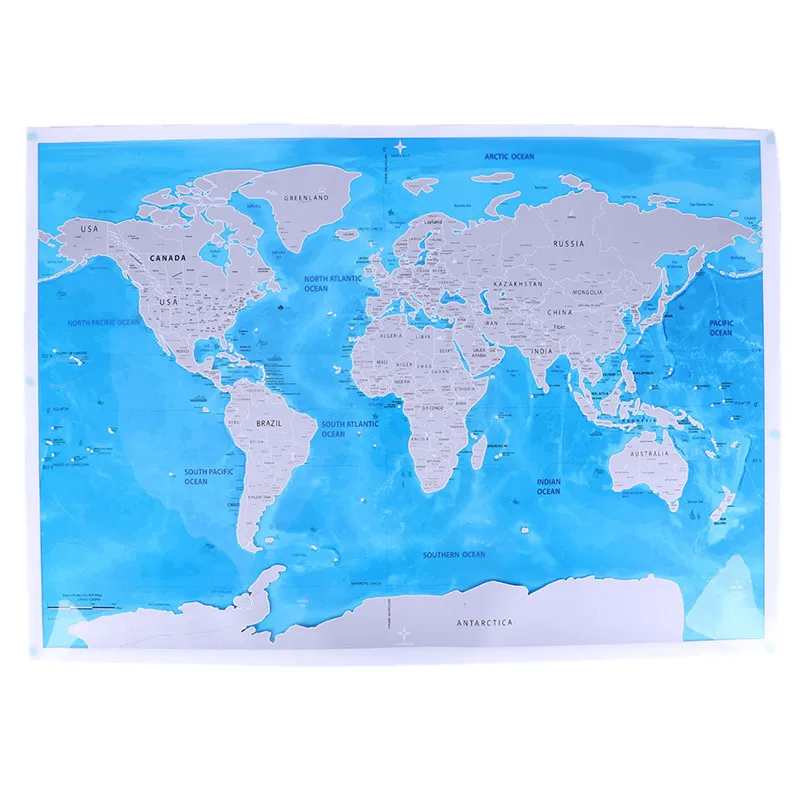 Роскошный скретч издание карта мира путешествия мира плакат карта океанов DIY Дети