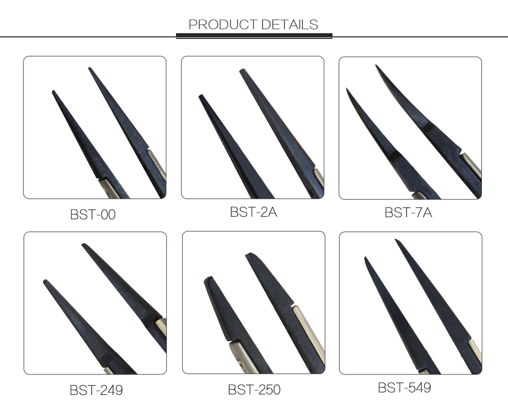 Новый Precision Нержавеющая сталь электронный анти-статический пинцет с острыми концами и изогнутые сменные наконечники пинцет Комплект