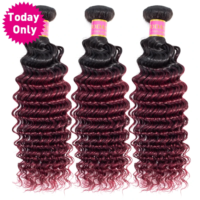 TODAY ONLY Brazilian Deep Wave Bundles 99J Burgundy Bundles Ombre Human
Hair Bundles Brazilian Hair Weave Bundles Remy Extension
