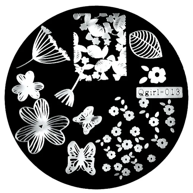 BORN PRETTY бабочка штамповка шаблон квадратный круглый прямоугольник Цветок Любовь Шаблон Маникюр пластина с изображениями для нейл-арта 1 шт DIY