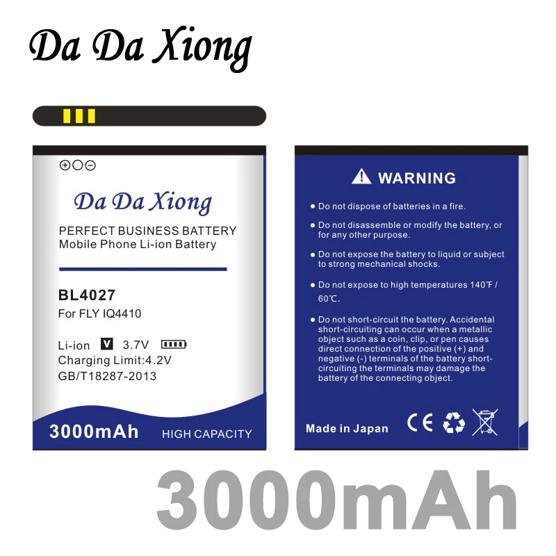 DaDaXiong 3000mAh BL4027 Battery For FLY IQ4410 Bateria | Мобильные телефоны и аксессуары