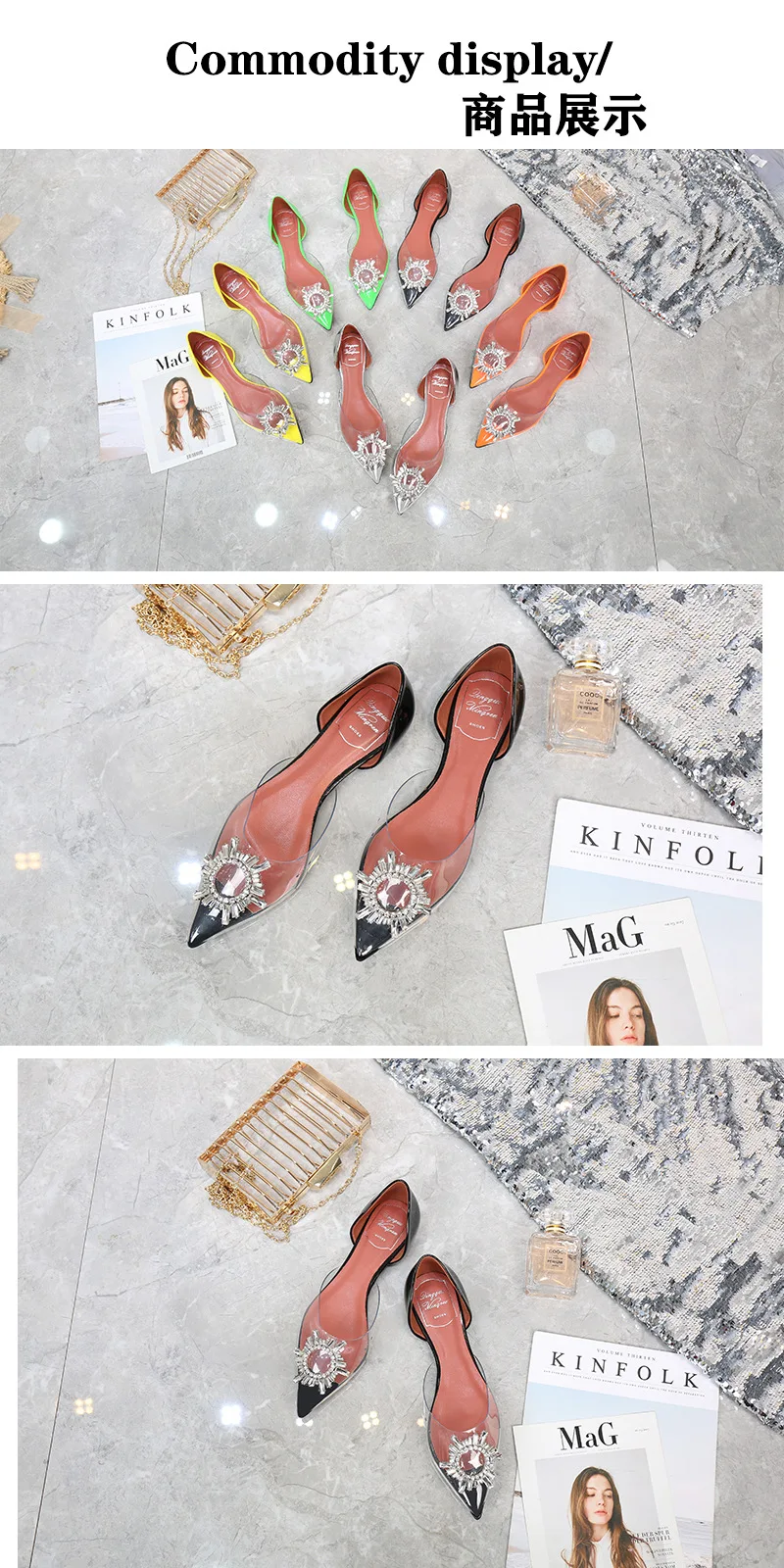 Женские Роскошные Дизайнерские прозрачные сандалии на плоской подошве; коллекция года; Летняя женская обувь; модная повседневная обувь с острым носком; sapato feminino
