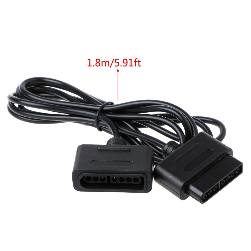 New 1 x 6ft Extension Cable for Nintendo SNES Controller Compatible for Retro-Duo and for FC Twin Black
