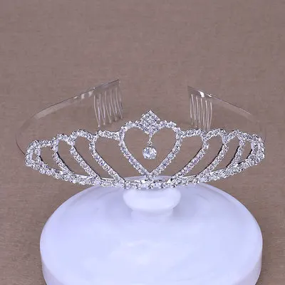 Dia dos namorados de Cristal Tiara Hairband Menina Miúdo Princesa do baile de Finalistas do Partido Coroa de Noiva Accessiories Princesa Prom Crown Headband (1)