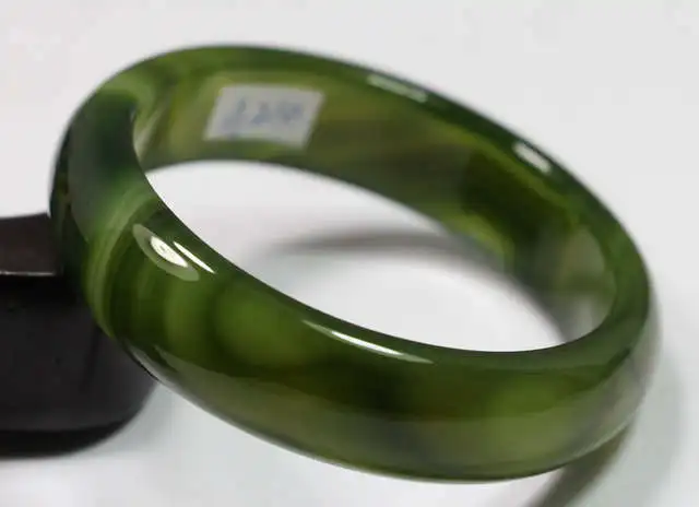 

Hot sell ->@@ 58MM VERY FINE RARE NATURAL DARK GREEN JADEITE JADE BRACELET BANGLE A210 NEW -Top quality free shipping