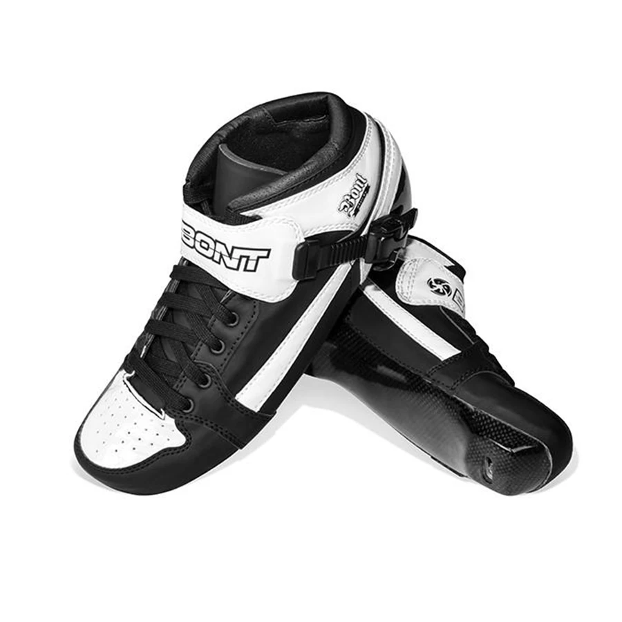 Оригинальные Bont профессиональные скоростные роликовые аксессуары для скейтборда тепловые коньки из углеродного волокна для детей и взрослых BBT4 - Цвет: black white