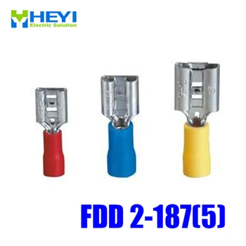 

Good Quality 100pcs/lot FDD2-187(5) Blue AWG16-14 Brass Insulating Crimp Terminals Connectors Female Terminal