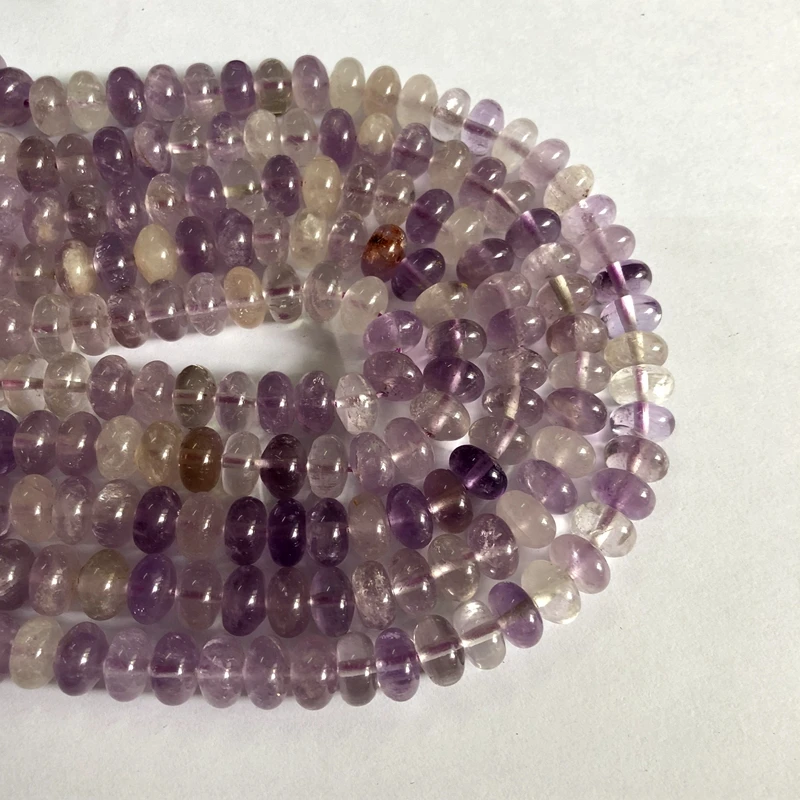 

Wholesale 1string of 15.5“ Natural Lavender Amethys t 8x12mm Roundel Beads, Gem stone Loose Beads for jewelry making