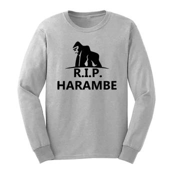 

Loo Show Mens RIP Harambe Cincinnati Zoo Long Sleeve T-Shirts Casual Men Tee
