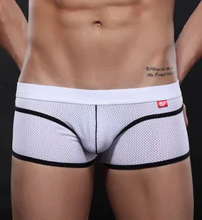 

WJ Brand Underwear Mens Boxer Sexy Bulge Pouch Enhancer Breathable Mesh Gay Male Underpants Cuecas Shorts Good Quality B22