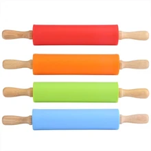 Силиконовая Скалка ролик деятельности мука палка жаропрочные Инструменты для выпечки скалка для помадки с пластиковой ручкой Кондитерские инструменты