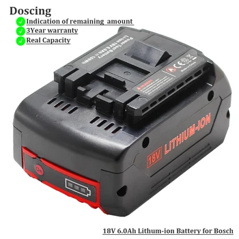 

For Bosch 18V 6000mAh Power Tools Battery Rechargeable Batteries Pack Cordless for Bosch Drill BAT609 BAT618 3601H61S10 JSH180