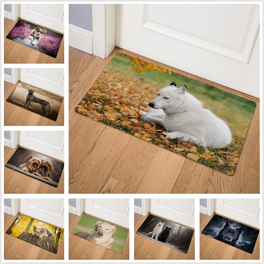 

Animal Landscape Pet Dog Print Modern Home Doormat Insole Kitchen Carpet Indoor Outdoor Welcome Bathroom Anti-slip Floor Mats