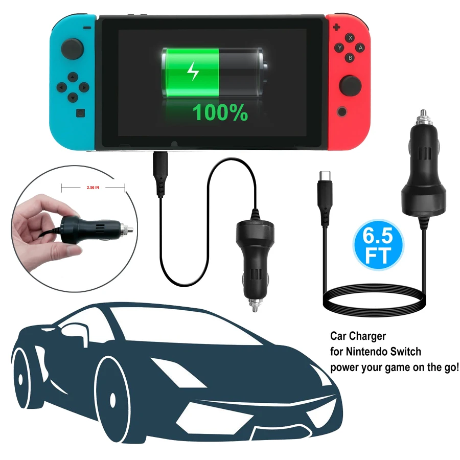 

Nintend Switch Car Charger 2M Cable Type-C Quick Charging Dock Station Adapter for Nitendo Nintendos Nintendo Switch Accessories