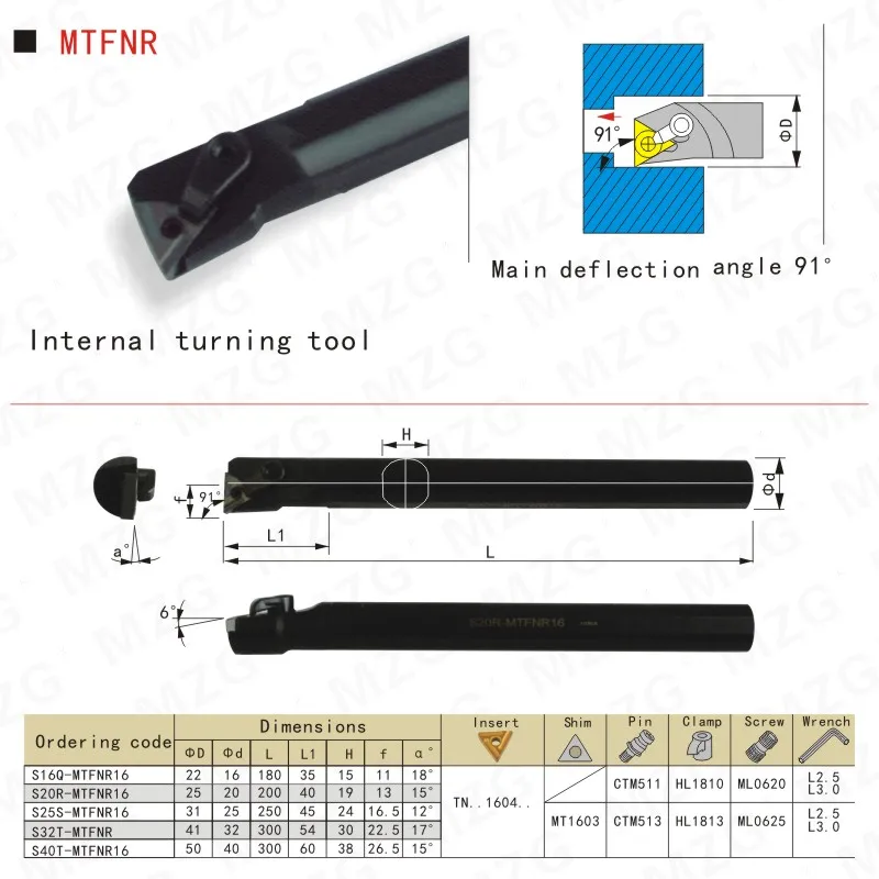 MZG S25S-MTFNR16 16 мм 20 25 мм 32 мм токарные токарный станок Бар Держатели TNGG подставки зажатый внутренний расточные инструменты Держатели