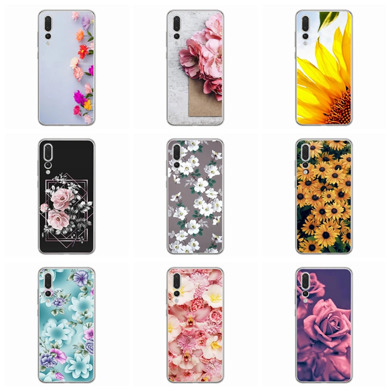 Мягкий чехол для huawei Nova 3 Honor 7A 8A 8X 8C 9 10 mate 20 P Smart P10 Lite TPU Flower Flora с узором чехол D120