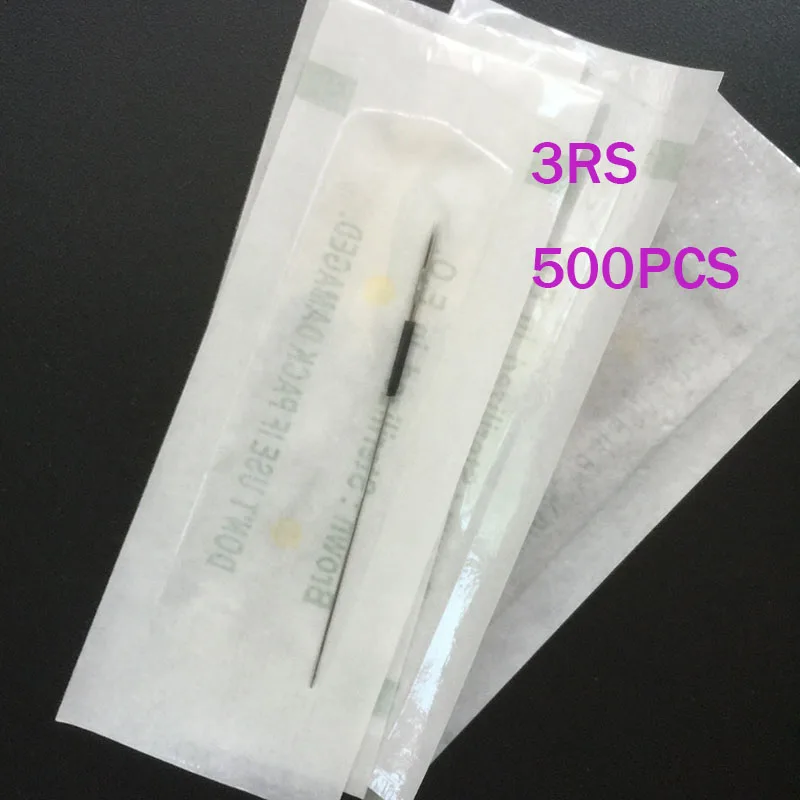 

500 Pieces/Box Tattoo 3R Needles For Permanent Eyebrow and Lip Munsu Makeup Machine 0.35mm*50mm Free Shipping