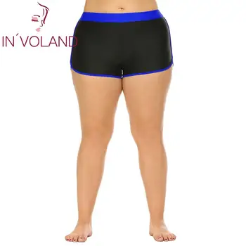 

IN'VOLAND Women Swimwear Shorts Plus Size XL-5XL Board Patchwork Shorts Casual Pool Bottom Slim Beachwear Shorts Oversized