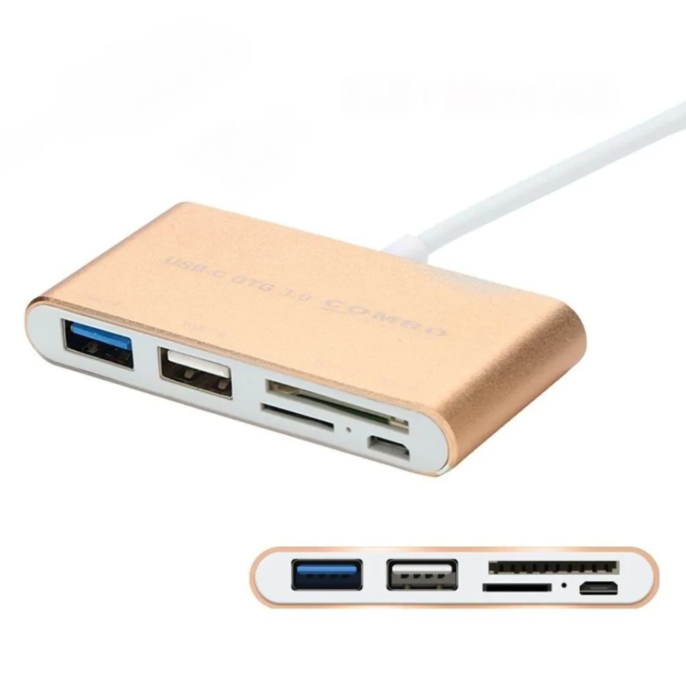 5 в 1 многофункциональный алюминиевый кардридер USB C OTG 3 0 + 2 TF/SD/MicroSD | Компьютеры и