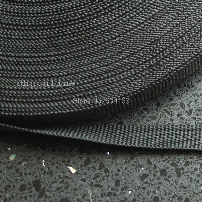 

50 Yard 1/2" 12mm Polypropylene Webbing Belt Strap Buckles Strapping Black PP