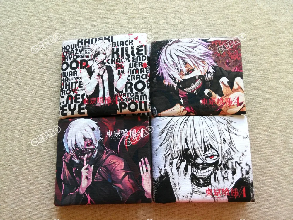 

Anime Tokyo Ghoul PVC cloth handmade short wallet/purse printed with Kaneki Ken