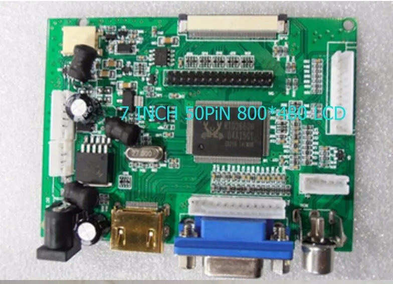 HDMI VGA 2AV 50PIN 800*480 TTL LVDS модуль контроллера комплект монитора для Raspberry PI LCD AT008TN64 AT070TN92