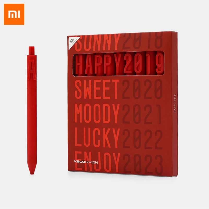 9 шт. ручки Xiaomi Mijia Kaco Новогодний подарочный набор ручек для письма Mi Jia Signature Happy 2019
