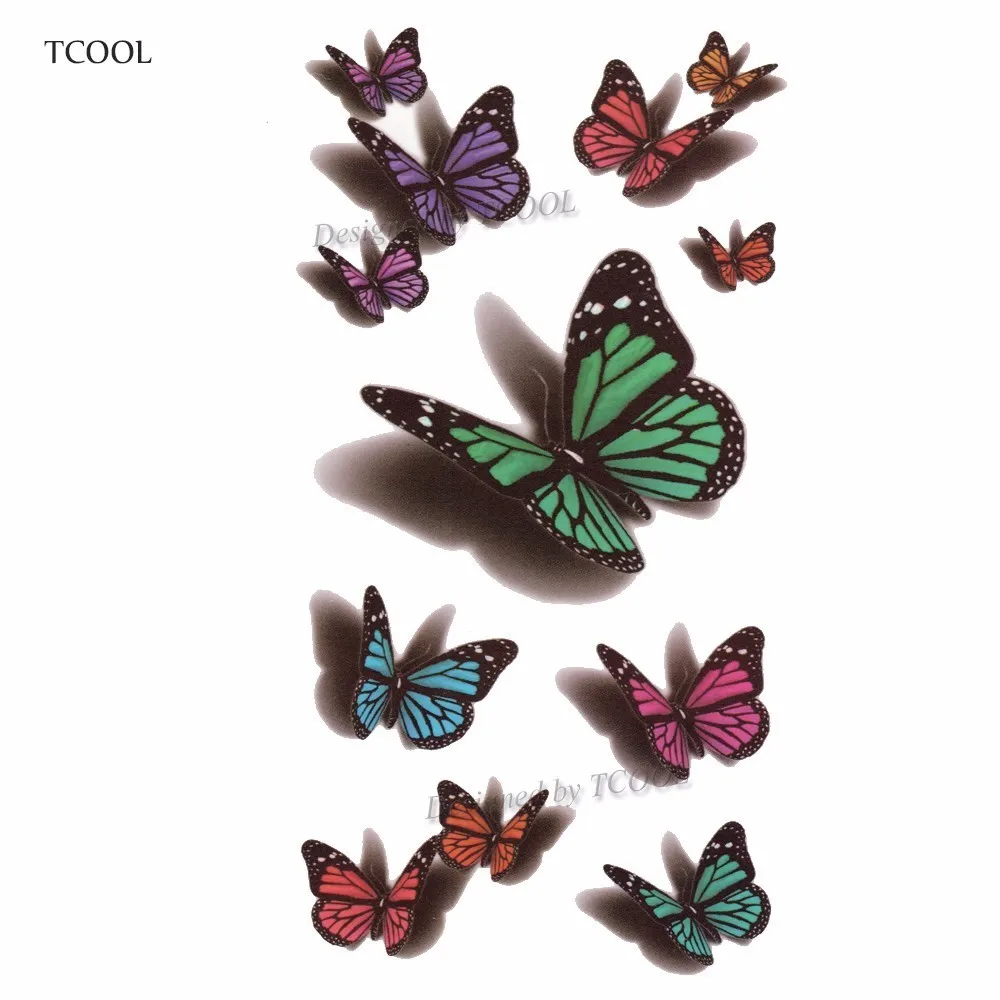 

HXMAN Butterfly Women Temporary Tattoo Sticker Tattoos for Men Fashion Body Art Kids Children Hand Fake Tatoo 10.5X6cm A-227