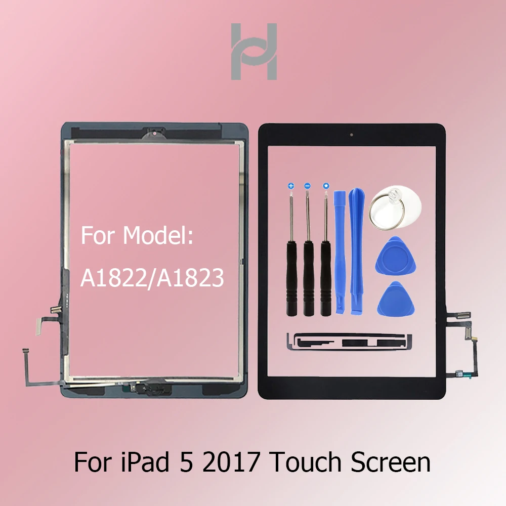 Класс AAA+ оригинальное качество для iPad 5 сенсорный экран Замена переднего стекла A1822 A1823 с клеем и инструменты подарок