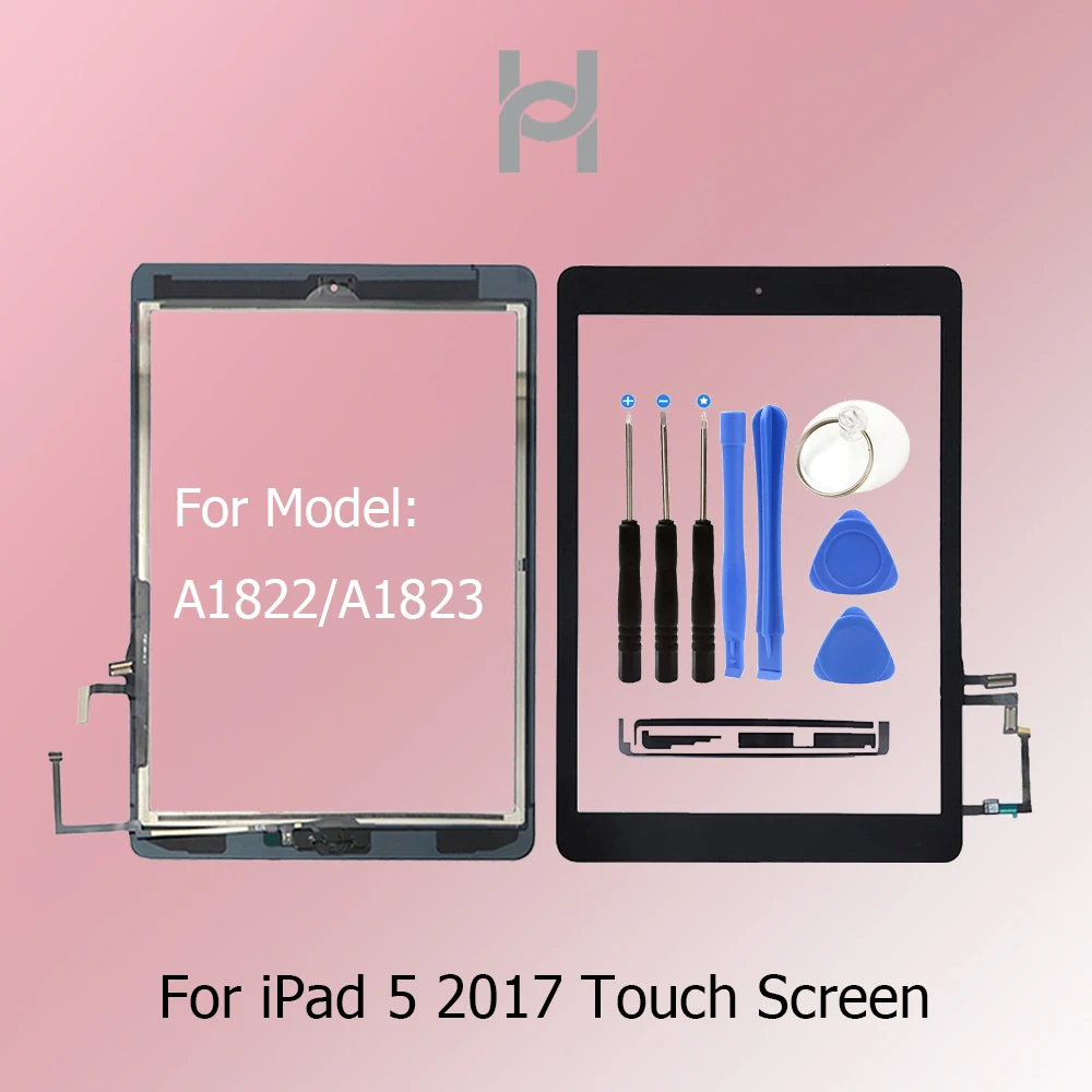 

Grade AAA+ Original Quality For iPad 5 2017 Touch Screen Front Glass Replacement A1822 A1823 With Adhesive And Tools Gift